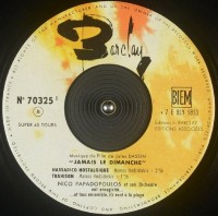 side-b-1960-nico-papadopoulos-(paul-mauriat)---musique-du-film-jamais-le-dimanche--barclay-70325