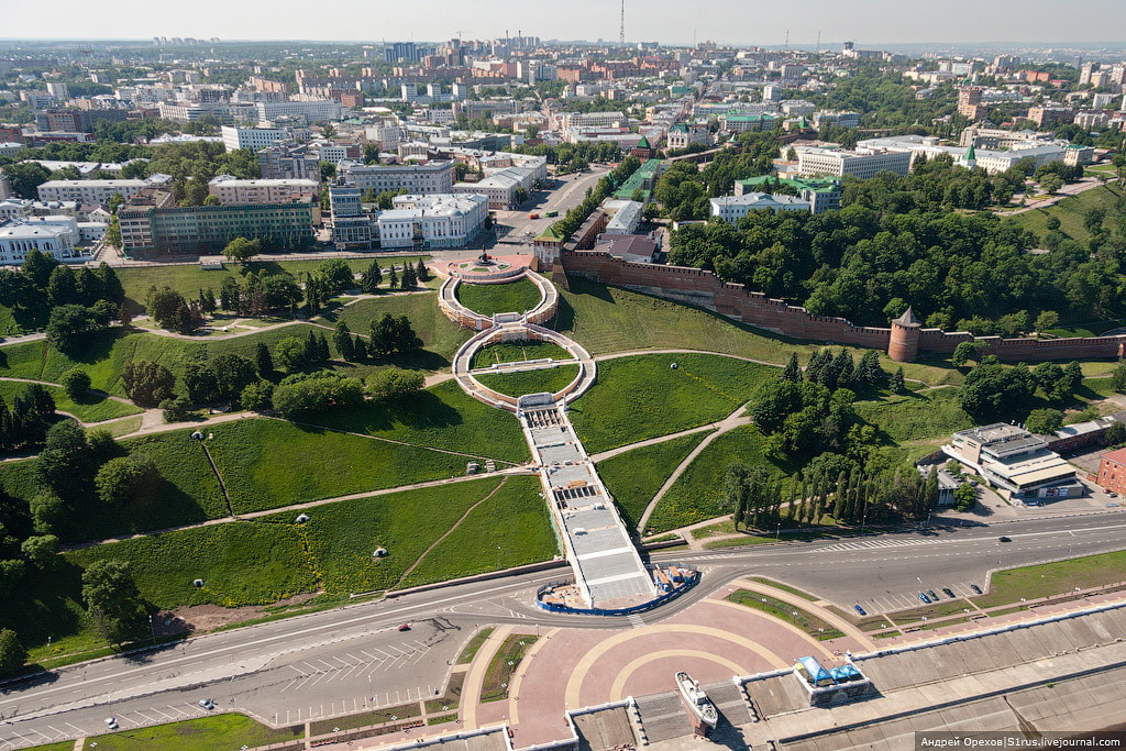 Нижегородский кремль фото с высоты птичьего полета