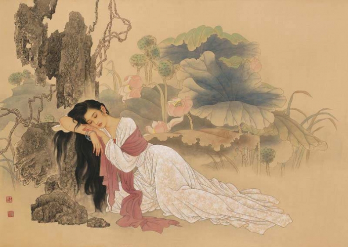 ZHAO GUOJING (BORN 1950) AND WANG MEIFANG (BORN 1949) традиционная китайская живописи по шелку
