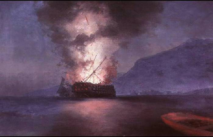 Взрыв корабля (последняя неоконченная работа)1900г