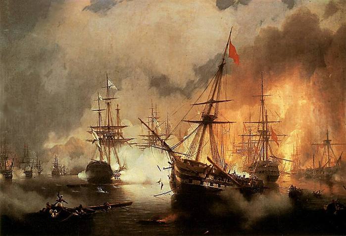 Морское сражение при Наварине 2 октября 1827 года. 1846. Холст, масло.