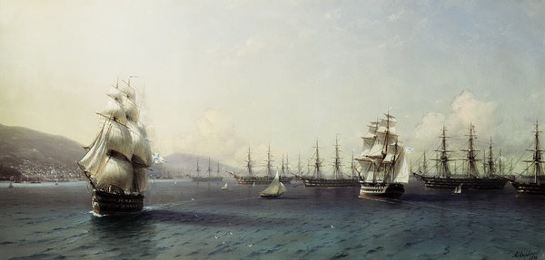 Черноморский флот в Феодосии. 1839. Холст, масло.