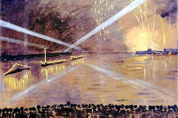 салют-А. П. Остроумова-Лебедева. Салют на Неве 27 января 1944 г.