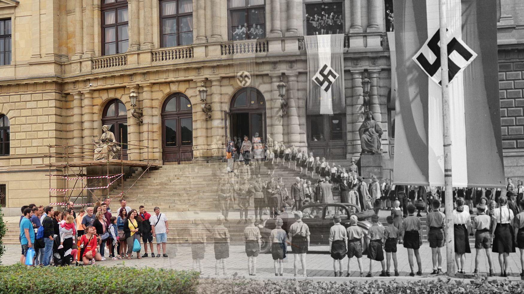 Фашистское правительство. Германская оккупация Чехии 1939. Франция 3 Рейх. Флаги третьего рейха в Варшаве. Франция флаг нацистской оккупации.