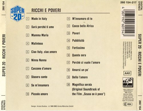 Sarà perché ti amo ricchi e poveri