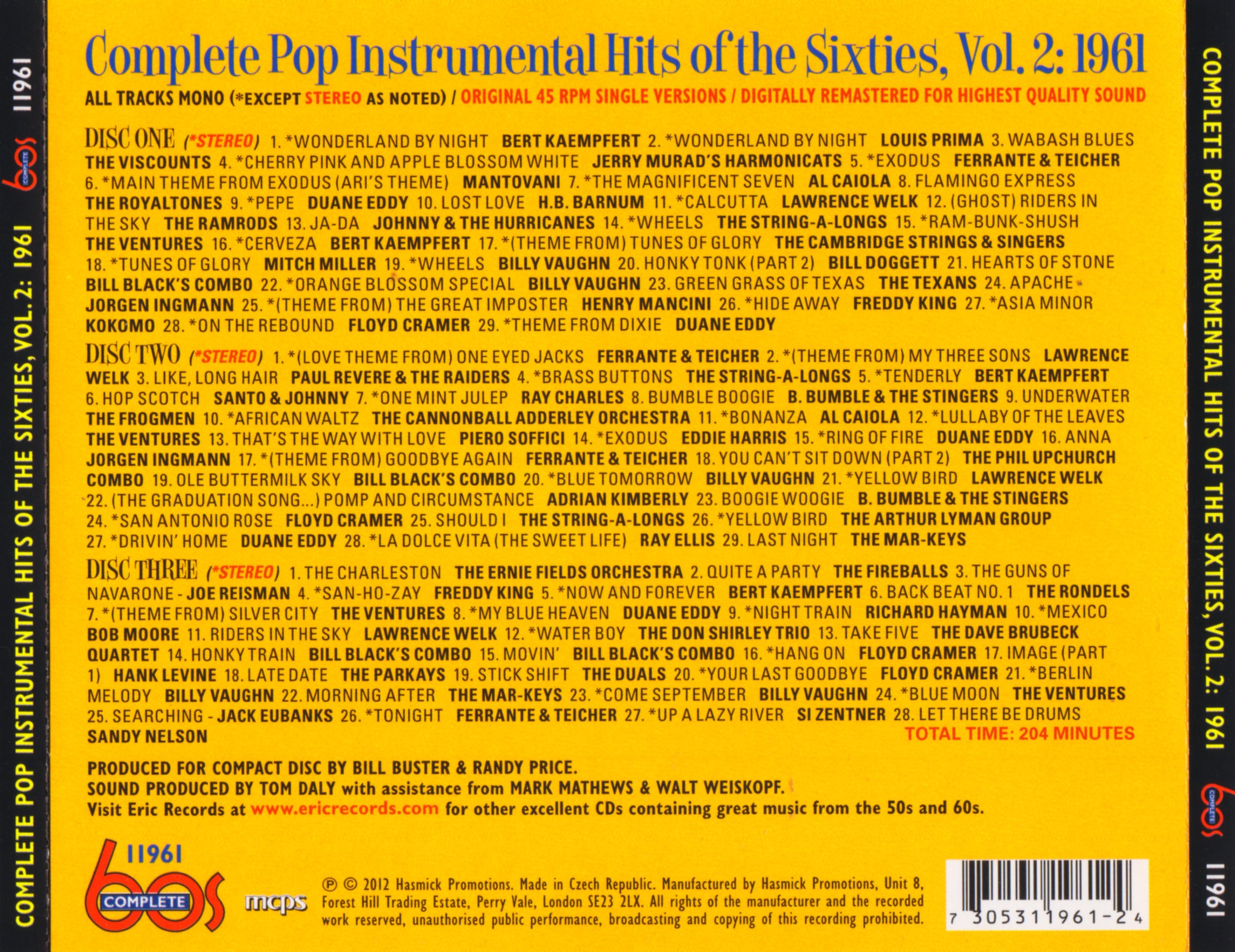 aardbeving Trots Overeenkomstig met Various – Complete Pop Instrumental Hits Of The Sixties, Vol. 2 – 1961