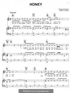 Honey -  Piano, Vocal & Guitar (Bobby Goldsboro) by Bobby Russell.jpeg