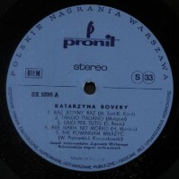 Katarzyna Bovery 1974 LP PRONIT SX 1036 Side A