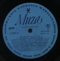 Sopot 65 LP 1965 MUZA Polskie Nagrania L 0461 Side A