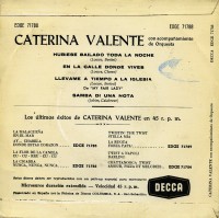 Caterina Valente - My Fair Lady 1963 EP DECCA EDGE 71788 back