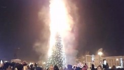 Новогодняя елка сгорела на Сахалине.