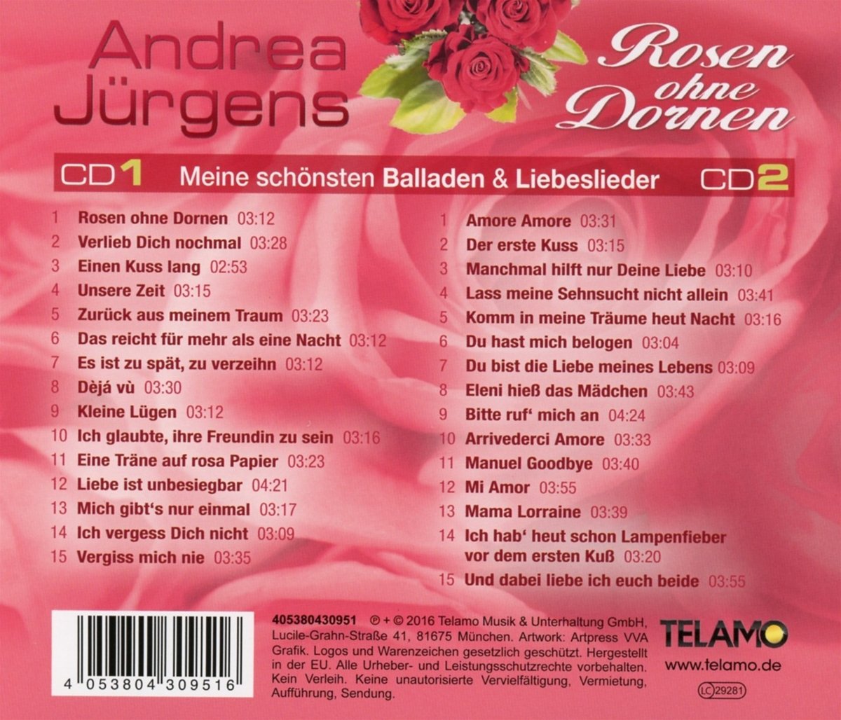 Andrea Jürgens - Rosen ohne Dornen - Meine schönsten Balladen & Liebeslieder (2016)