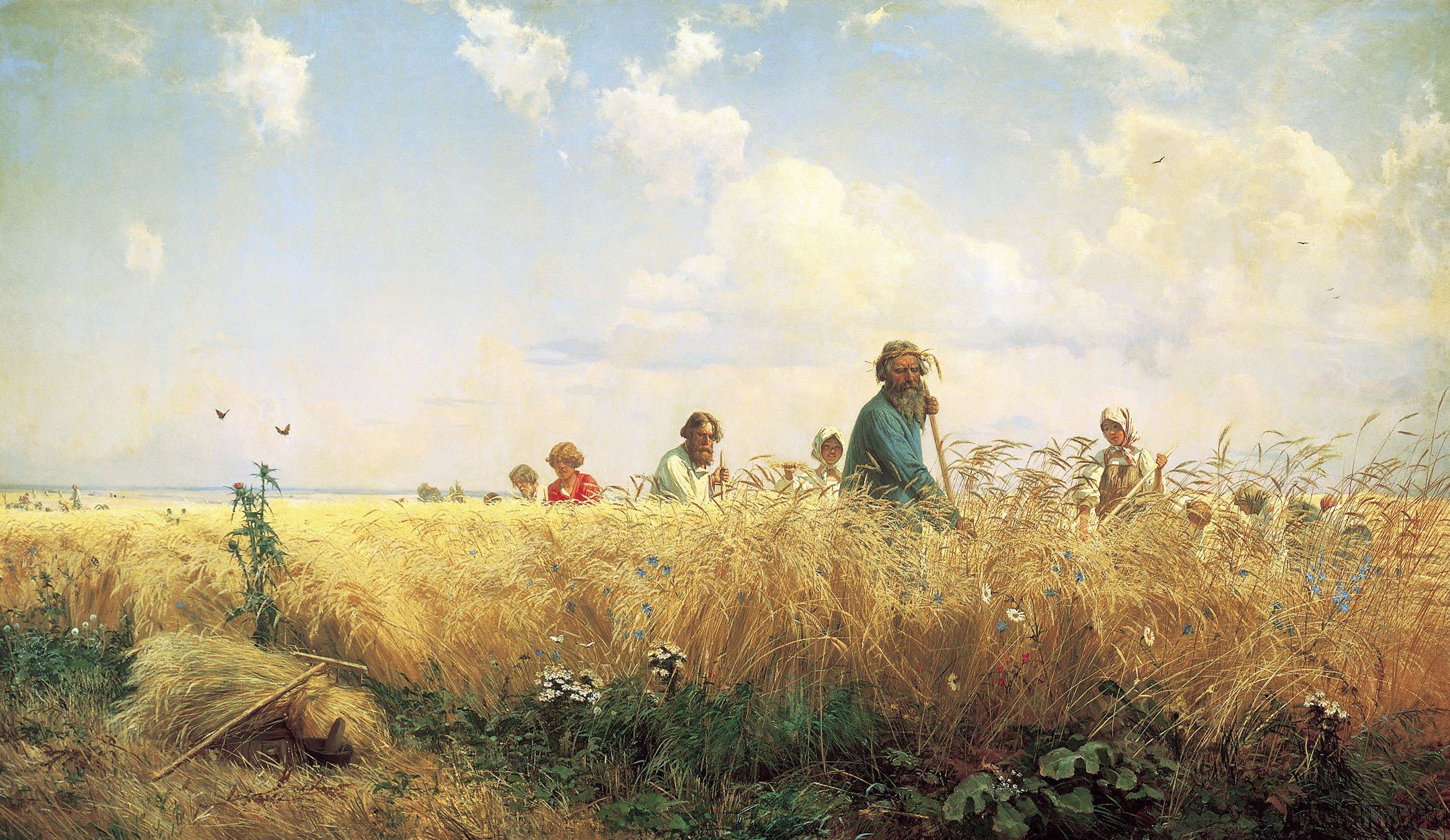В каком году написана картина летом. Г.Г. Мясоедов. "Страдная пора (Косцы)". 1887..
