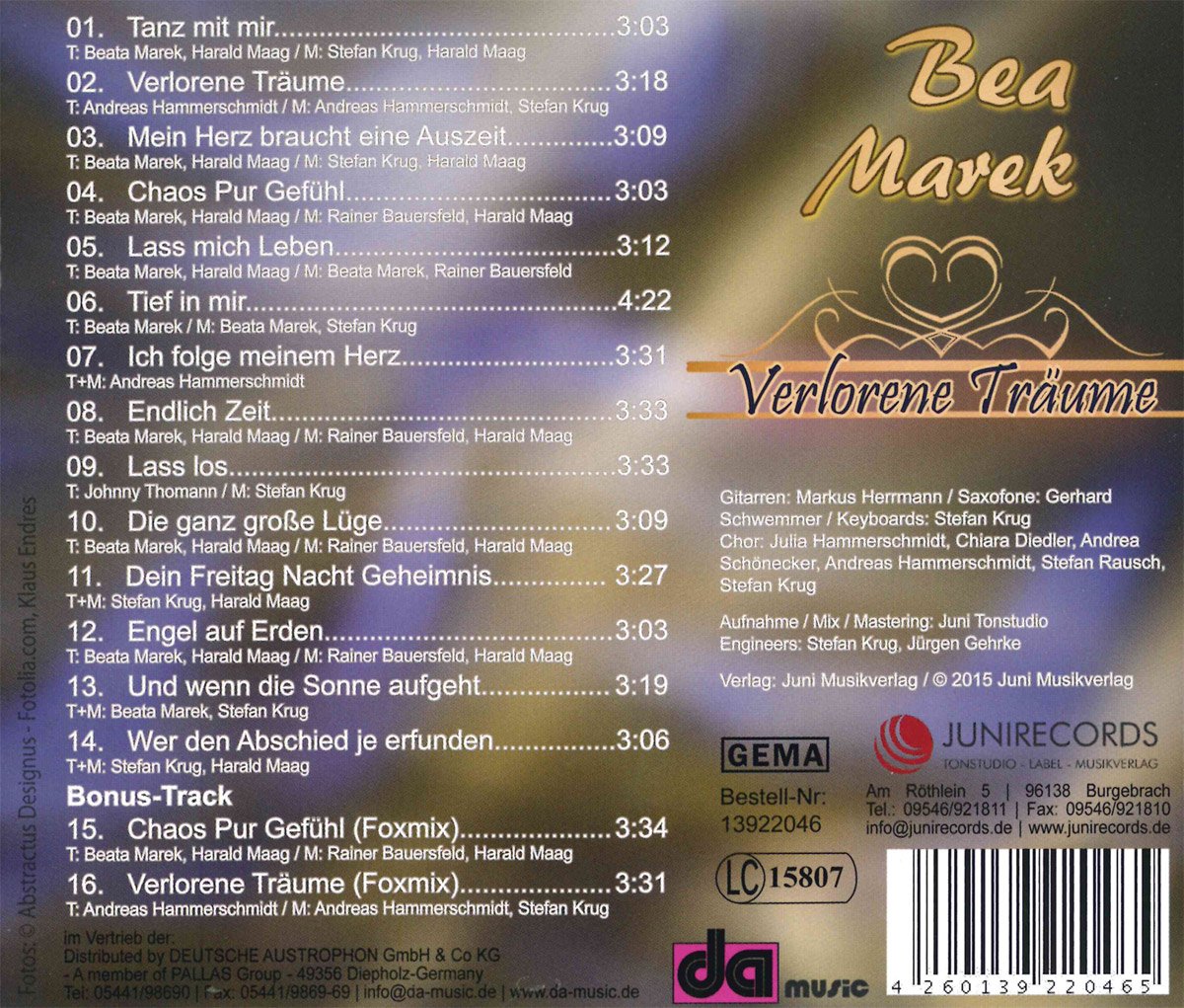 Bea Marek - Verlorene Träume (2015) 