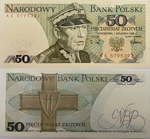 Banknot 50 zł gen. Karol Świerczewski