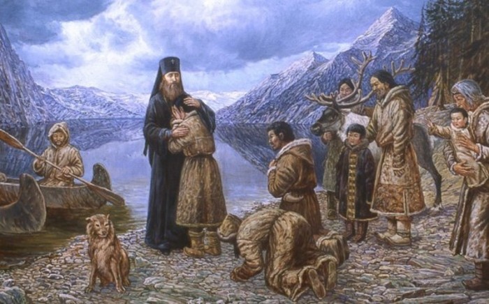 Русские священники на Аляске.