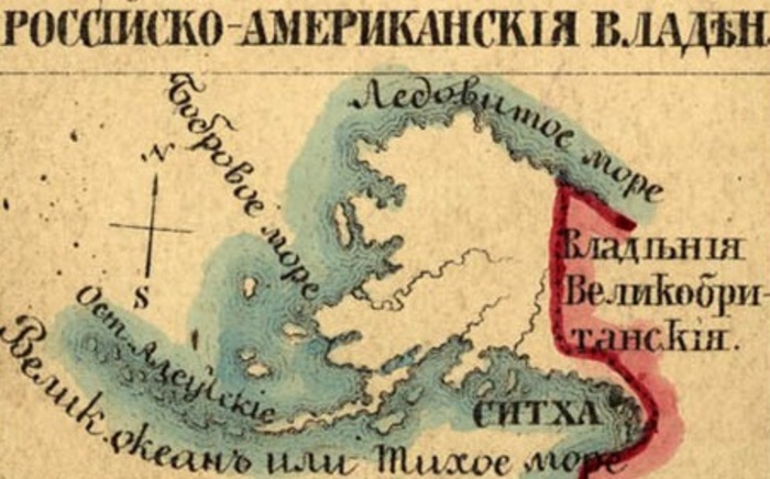 Карта российских владений на Аляске